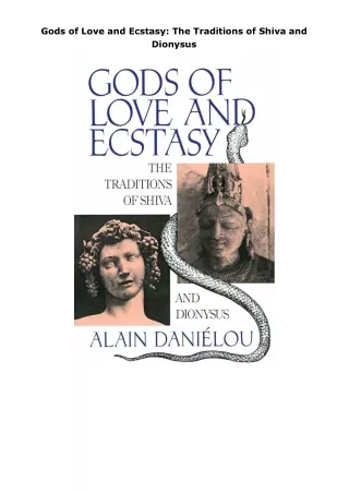 ❤pdf Gods of Love and Ecstasy: The Traditions of Shiva and Dionysus