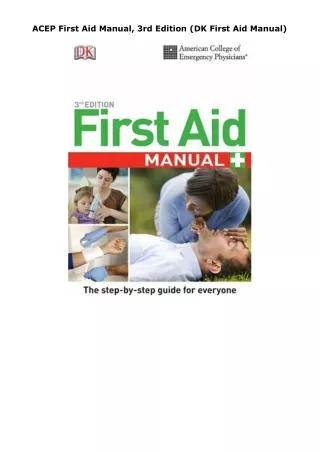 Ebook❤️(download)⚡️ ACEP First Aid Manual, 3rd Edition (DK First Aid Manual)