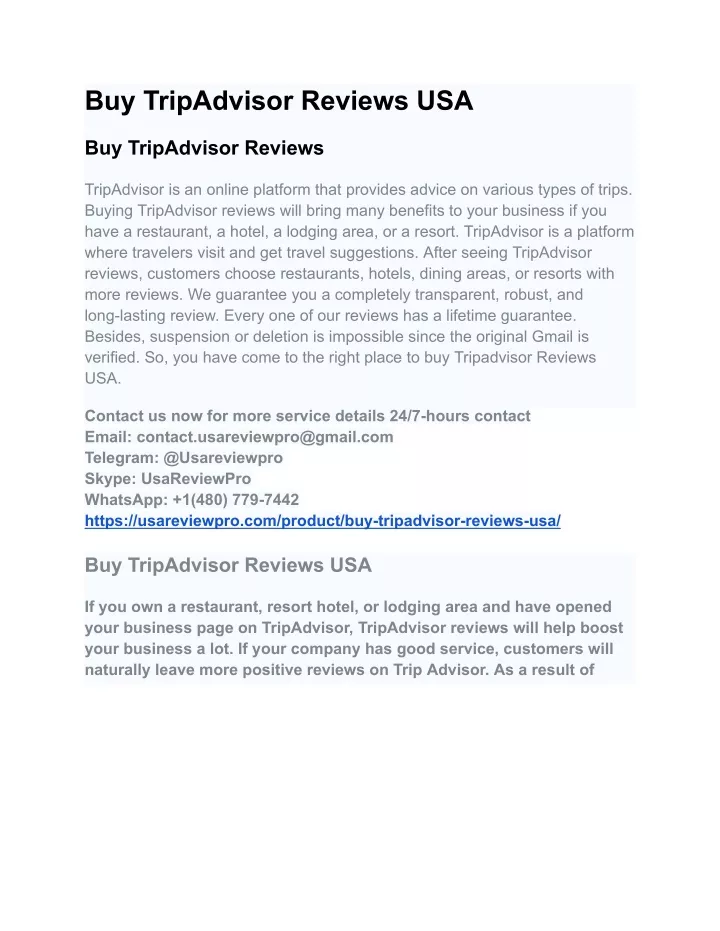 buy tripadvisor reviews usa