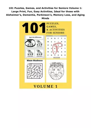 Pdf⚡️(read✔️online) 101 Puzzles, Games, and Activities for Seniors Volume 1: Large Print, Fun, Easy Activities, Ide