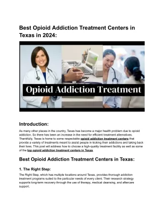 Opioid Addiction Treatment Centers in Texas_