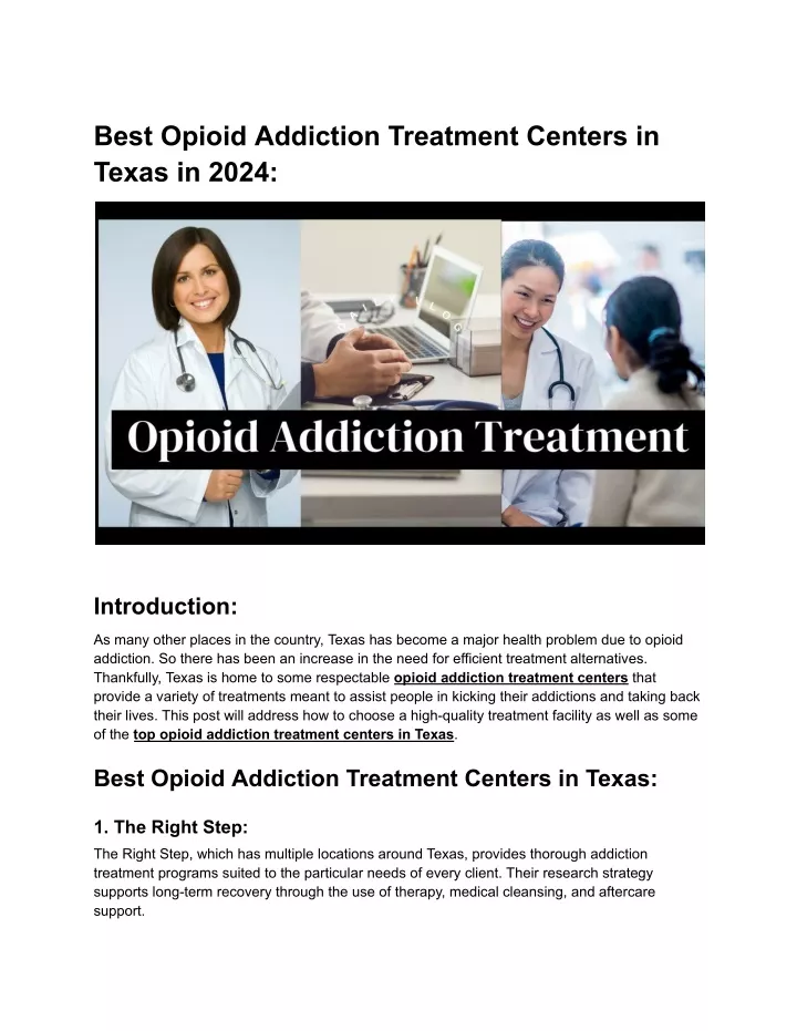 best opioid addiction treatment centers in texas