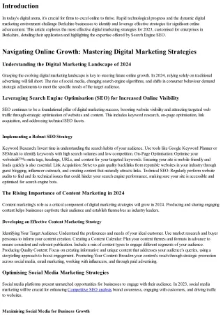 Strategic Digital Marketing for Berkshire Businesses: A 2024 Guide to Success