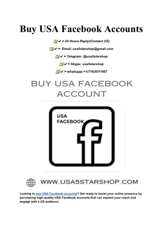 Buy USA Facebook Accounts