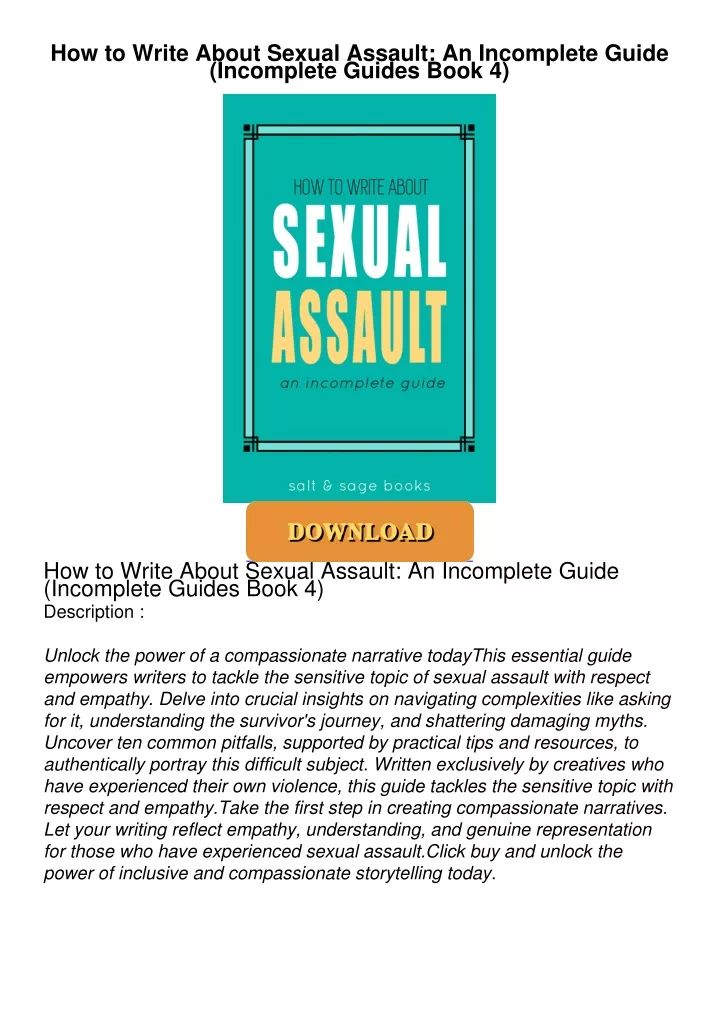 Ppt Pdf⚡read Online How To Write About Sexual Assault An Incomplete Guide Incomplete 6558