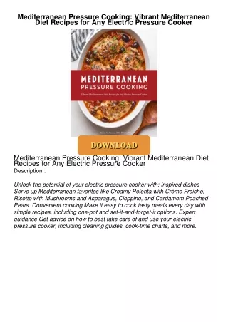 Audiobook⚡ Mediterranean Pressure Cooking: Vibrant Mediterranean Diet Recipes for Any