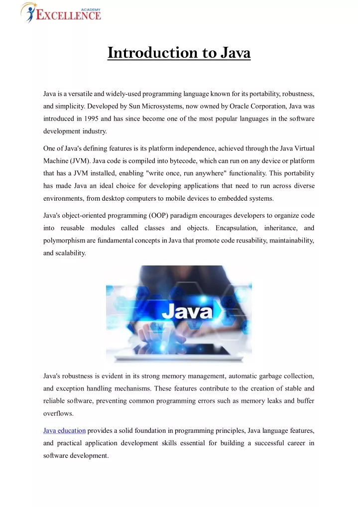 introduction to java