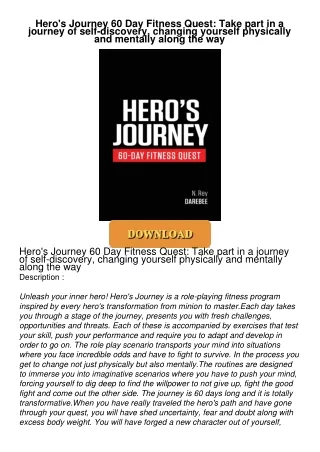 [PDF⚡READ❤ONLINE] Hero's Journey 60 Day Fitness Quest: Take part in a journey of self-discovery,