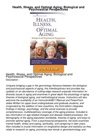 READ⚡[PDF]✔ Health, Illness, and Optimal Aging: Biological and Psychosocial Perspectives