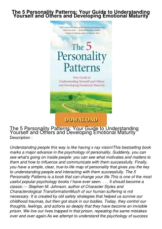 ❤[PDF]⚡  The 5 Personality Patterns: Your Guide to Understanding Yourself and Others