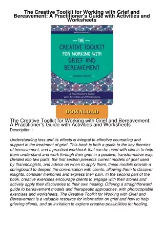 ❤[READ]❤ The Creative Toolkit for Working with Grief and Bereavement: A Practitioner's