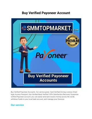 Buy Verified Payoneer Account