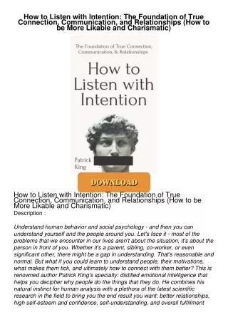 ❤[READ]❤ How to Listen with Intention: The Foundation of True Connection,