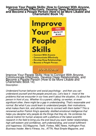 $PDF$/READ Improve Your People Skills: How to Connect With Anyone, Communicate