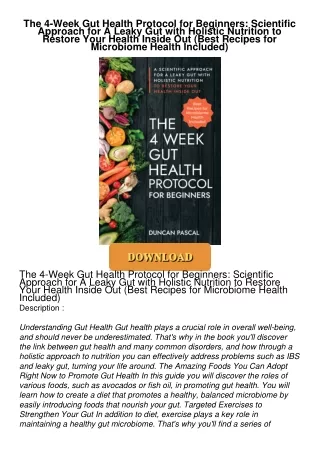 Read⚡ebook✔[PDF]  The 4-Week Gut Health Protocol for Beginners: Scientific Approach for A Leaky