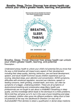 ❤[READ]❤ Breathe, Sleep, Thrive: Discover how airway health can unlock your child’s