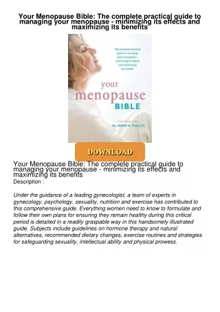 get⚡[PDF]❤ Your Menopause Bible: The complete practical guide to managing your menopause