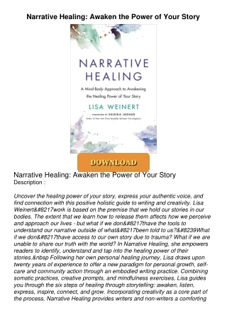 [PDF⚡READ❤ONLINE] Narrative Healing: Awaken the Power of Your Story