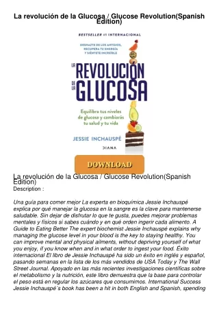 La-revolución-de-la-Glucosa--Glucose-RevolutionSpanish-Edition