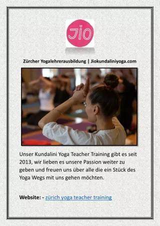 Zürcher Yogalehrerausbildung | Jiokundaliniyoga.com