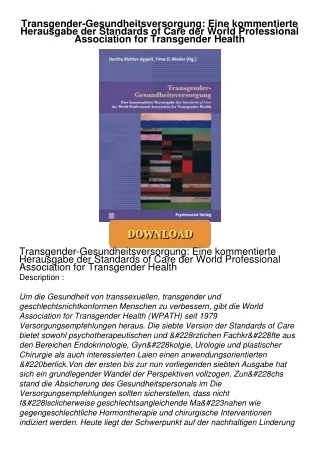 PDF/READ❤  Transgender-Gesundheitsversorgung: Eine kommentierte Herausgabe der Standards