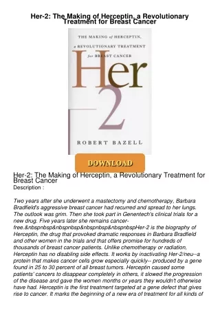 ❤[PDF]⚡  Her-2: The Making of Herceptin, a Revolutionary Treatment for Breast Cancer