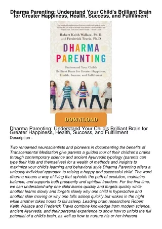❤Book⚡[PDF]✔ Dharma Parenting: Understand Your Child's Brilliant Brain for Greater