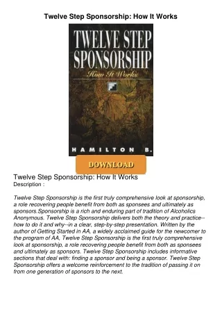get⚡[PDF]❤ Twelve Step Sponsorship: How It Works