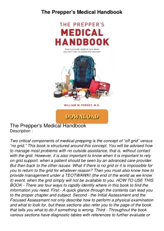 PDF/READ❤  The Prepper's Medical Handbook