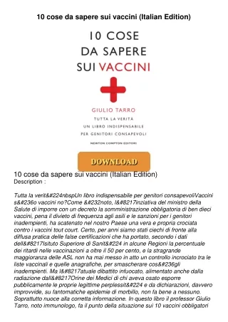 Read⚡ebook✔[PDF]  10 cose da sapere sui vaccini (Italian Edition)