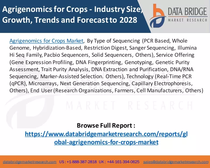 agrigenomicsfor crops industry size growth trends