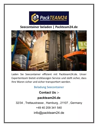 Seecontainer beladen | Packteam24.de