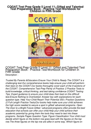 Audiobook⚡ COGAT Test Prep Grade 5 Level 11: Gifted and Talented Test Preparation Book -