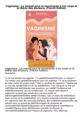 READ⚡[PDF]✔ Vaginisme : Le manuel pour te reconnecter à ton corps et te libérer des