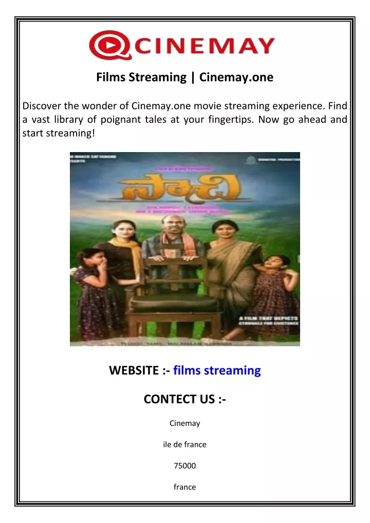 films streaming cinemay one