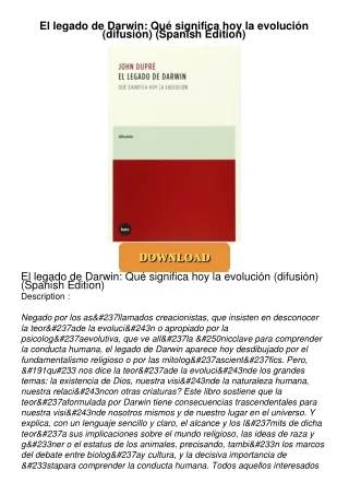 $PDF$/READ El legado de Darwin: Qué significa hoy la evolución (difusión) (Spanish Edition)