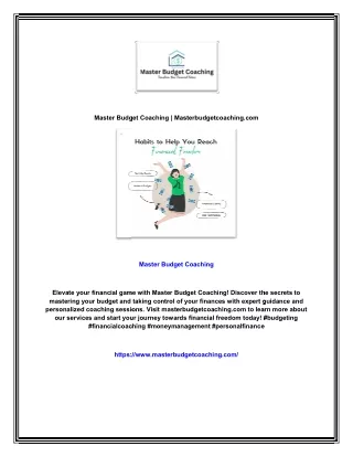 Master Budget Coaching | Masterbudgetcoaching.com