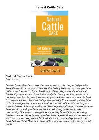 ❤[READ]❤ Natural Cattle Care