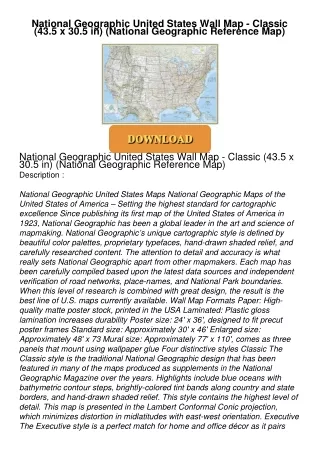 [PDF⚡READ❤ONLINE]  National Geographic United States Wall Map - Classic (43.5 x 30.5 in)