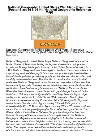 ❤[READ]❤ National Geographic United States Wall Map - Executive (Poster Size: 36 x 24