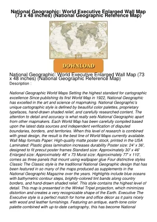 Audiobook⚡ National Geographic: World Executive Enlarged Wall Map (73 x 48 inches)