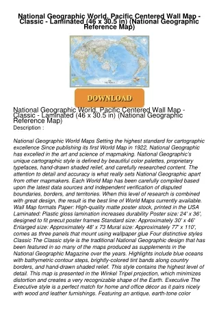 $PDF$/READ National Geographic World, Pacific Centered Wall Map - Classic - Laminated (46