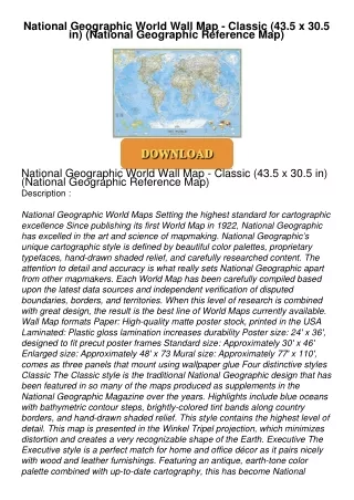 ⚡PDF ❤ National Geographic World Wall Map - Classic (43.5 x 30.5 in) (National