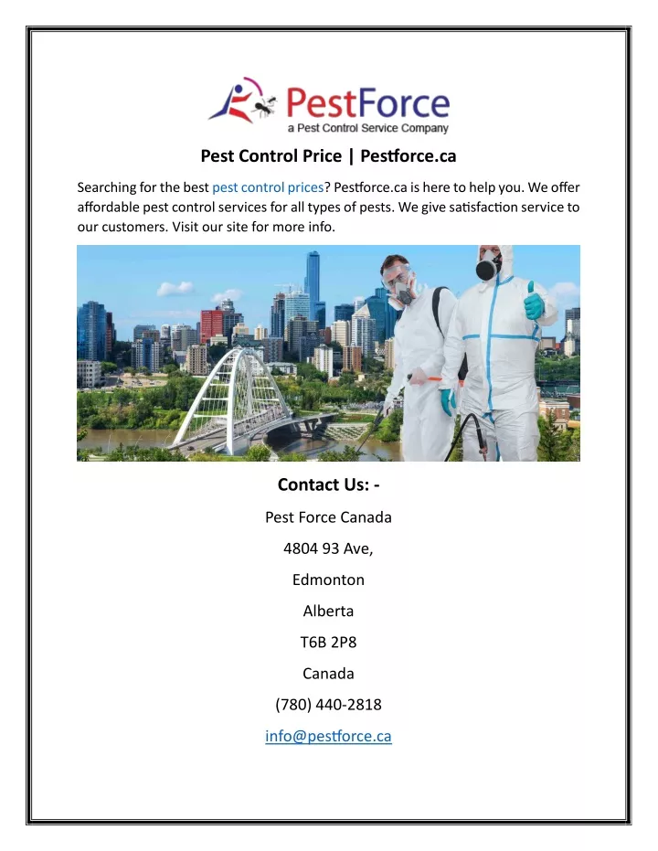 pest control price pestforce ca