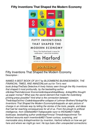 [PDF⚡READ❤ONLINE] Fifty Inventions That Shaped the Modern Economy