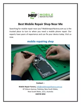 Best Mobile Repair Shop Near Me