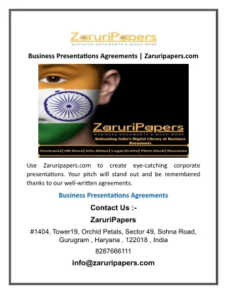 Business Presentations Agreements | Zaruripapers.com