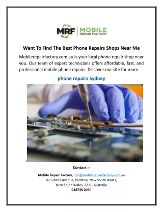 Want To Find The Best Phone Repairs Shops Near Me