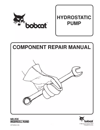 Bobcat 943 Hydrostatic Pump Component Service Repair Manual SN All