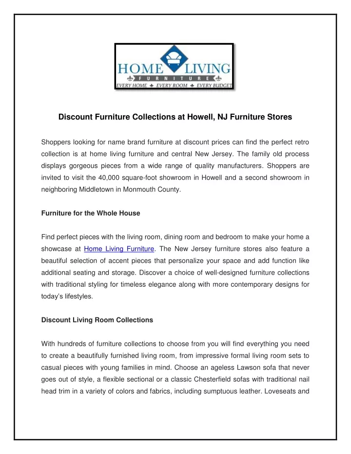 discount furniture collections at howell